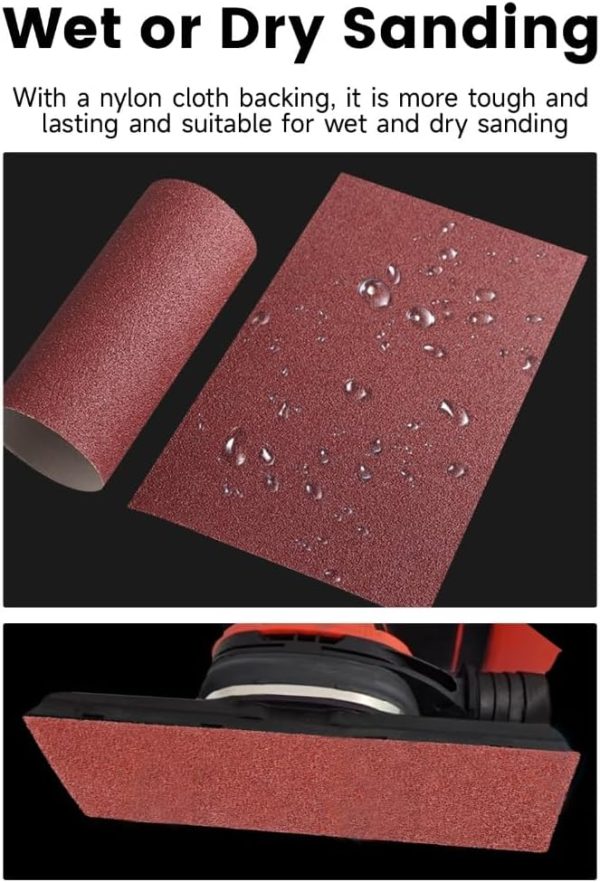 Emery Cloth Roll,4 Grits 1'' x 20FT Abrasive Sandpaper Roll with Dispenser,150 240 320 400 Grit Sand Assortment,Sanding Paper & Sand Paper Sheets for Metal Auto Wood Dry & Wet Polishing(4Rolls 20FT) - Image 5