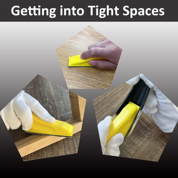 Micro Detail Sander Paper Kit，80PCS Wet Dry Sandpaper-Grit 80 120 180 240 320 400 600 800,3.5”x 1”Hand Sanding Block with Hook and Loop Sanding Strips for Narrow Spaces Polishing - Image 6