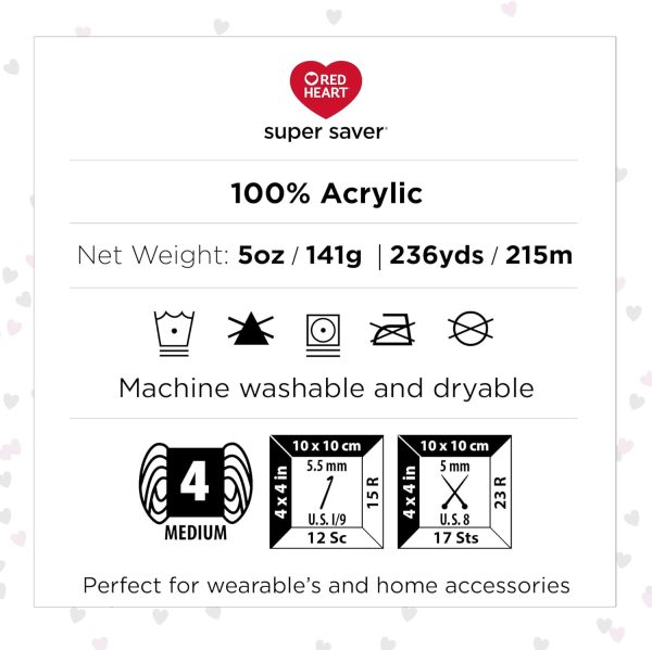 Red Heart Super Saver Yarn, 3 Pack, Favorite Stripe 3 Count - Image 8