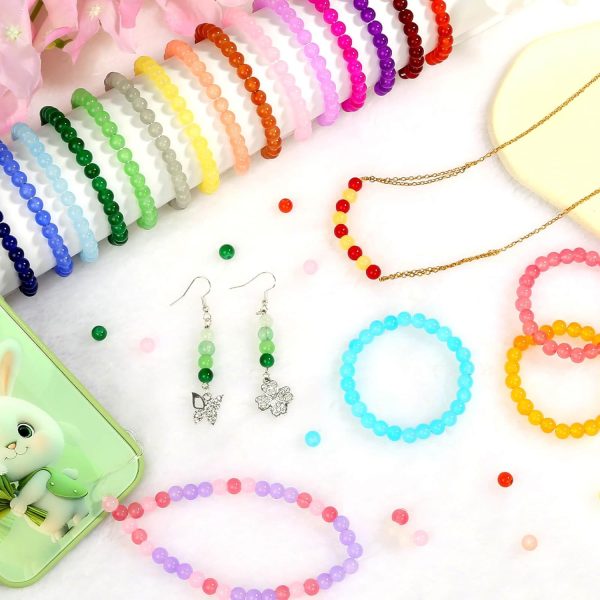 shynek 1400 Pieces 6mm Round Glass Beads for Jewelry Making, 28 Colors Crystal Beads for Bracelets Jewelry Making and DIY Crafts(Solid Color) - Image 2