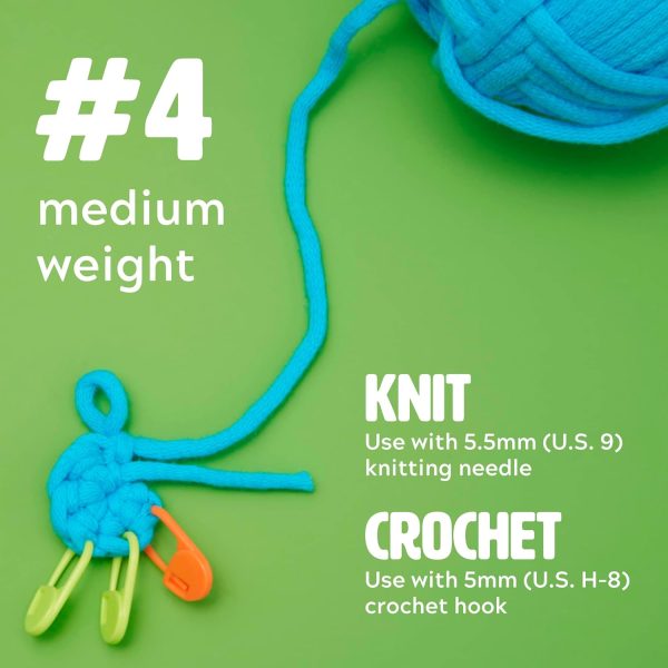 Woobles Easy Peasy Yarn for Beginners with Easy-to-See Stitches - Crochet & Knitting Yarn - Worsted Medium #4 - Cotton-Nylon Blend - Image 2