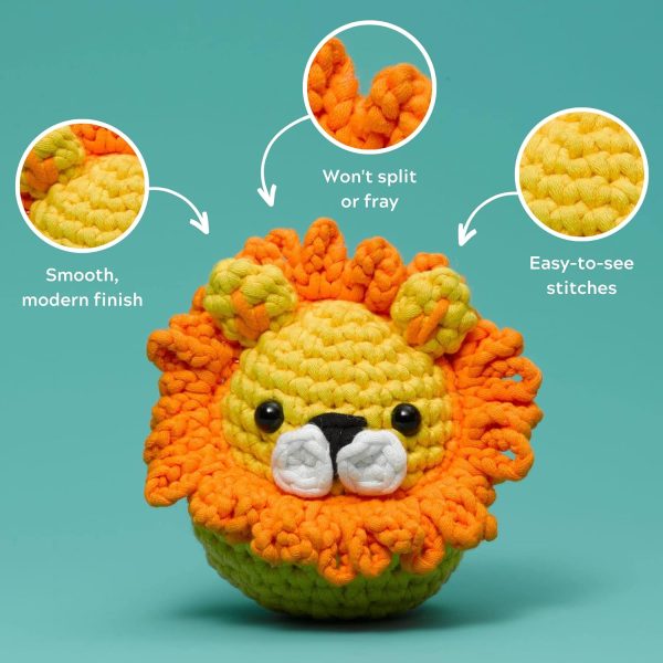 Woobles Easy Peasy Yarn for Beginners with Easy-to-See Stitches - Crochet & Knitting Yarn - Worsted Medium #4 - Cotton-Nylon Blend - Image 3