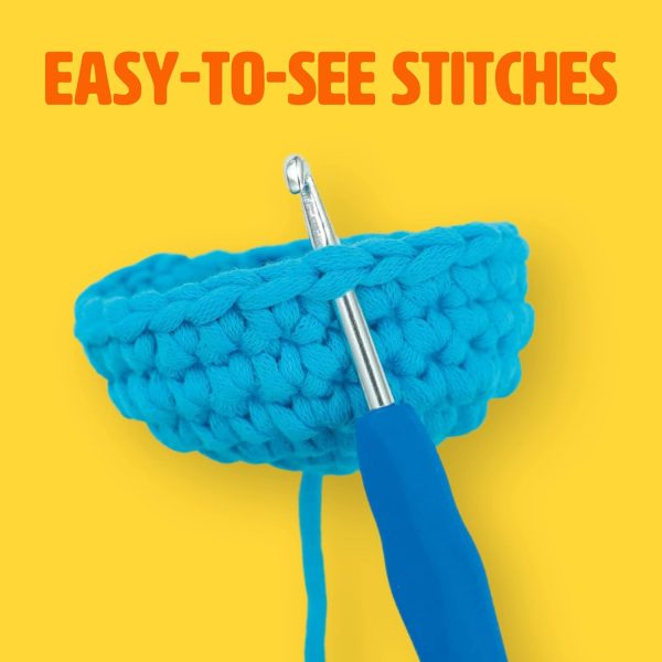 Woobles Easy Peasy Yarn for Beginners with Easy-to-See Stitches - Crochet & Knitting Yarn - Worsted Medium #4 - Cotton-Nylon Blend - Image 4
